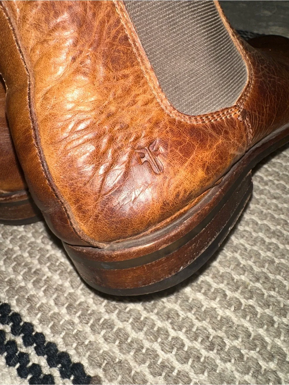 Frye Tyler Chelsea Brown Leather Slip On Boots Men’s Sz 9.5